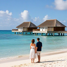 Caribbean Holidays, Best for Honeymooners, Luxurious private resort with overwater bungalow and beachfront romance setting.