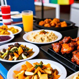 Caribbean Holidays, Caribbean Food and Drink, A colorful spread of Caribbean signature dishes, from jerk chicken to ackee and saltfish, on grills, plates, and market stalls.