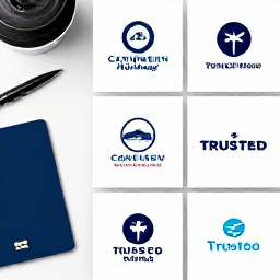 Caribbean Holidays, Booking Companies, A collage of trusted travel logos, a passport, and a pen on a travel desk.
