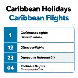 Caribbean Holidays, Caribbean Flights, Flight options for Caribbean trips, discussing direct vs indirect flights, hubs, and practical planning tips.