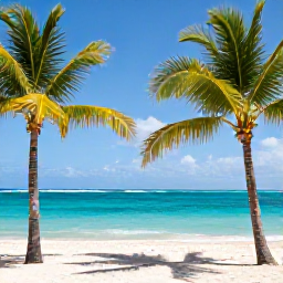 Caribbean Holidays, Weather Information, Sunlit Caribbean beaches with palm trees and turquoise sea.