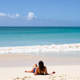 Caribbean Holidays, Beaches Sunbathing, Experiencing sea breeze and beach rhythms after sunbathing