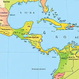Caribbean Holidays, Caribbean History, A map and colonial-era artifacts telling the Caribbean's rich historical tapestry.