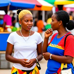 Caribbean Holidays, Culture and Language, Description for image: people speaking in Creole and English in Caribbean markets.