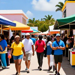 Caribbean Holidays, Safety Information, Market scenes with tourists, common scams, and how to stay secure in crowded places
