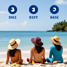Caribbean Holidays, Time to Visit, Image concept: travellers planning a Caribbean trip looking at seasons.