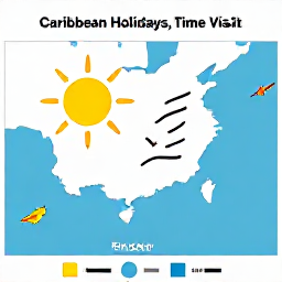 Caribbean Holidays, Time to Visit, Weather window and seasonal patterns; sun, wind and sea conditions visualized.