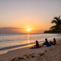 Caribbean Holidays, Beach Sunbathing, Evening sunbathing and sunset views