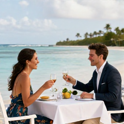 Caribbean Holidays, Best for Honeymooners, Romantic Caribbean dining by the sea.