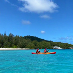 Caribbean Holidays, Active Caribbean Holidays, A couple kayaking through clear turquoise water beside a green Caribbean island coastline