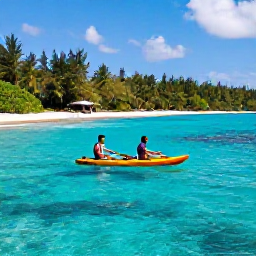 Caribbean Holidays, Active Caribbean Holidays, Active travellers kayaking through clear turquoise Caribbean water beside a green tropical coastline