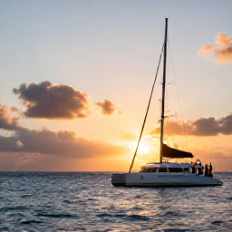 Caribbean Holidays, Active Caribbean Holidays, Friendly travellers enjoying a sunset catamaran cruise and coastal excursion in the Caribbean