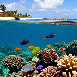 Caribbean Holidays, Active Caribbean Holidays, Snorkellers exploring a colourful coral reef in calm Caribbean water, tropical fish and a sandy beach visible in the background