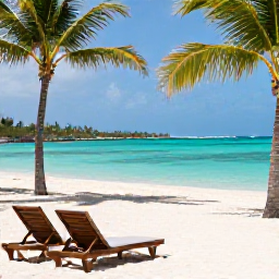 Caribbean Holidays, Adults Only Caribbean, A peaceful adults-only beach resort on a quiet Caribbean island, with turquoise water, palm trees and comfortable sun loungers