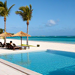 Caribbean Holidays, Adults Only Dominican Republic, A quiet adults-only resort pool beside a white sandy beach in Punta Cana, Dominican Republic