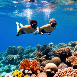 Caribbean Holidays, Adults Only Turks and Caicos, Couple snorkelling above a colourful coral reef in clear Caribbean water near Turks and Caicos