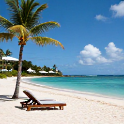 Caribbean Holidays, Antigua Adults Only, A calm adults-only beach resort on Antigua in December, with white sand, turquoise sea, sun loungers and palm trees