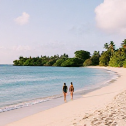 Caribbean Holidays, Antigua Adults Only, Couple walking along a secluded Antigua beach in July, calm turquoise water, soft sand, tropical greenery and warm afternoon light