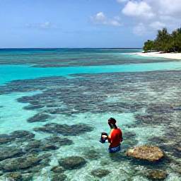 Caribbean Holidays, Antigua Adventure Holidays, A snorkeller and kayaker exploring clear shallow water over a colourful reef beside an Antigua beach