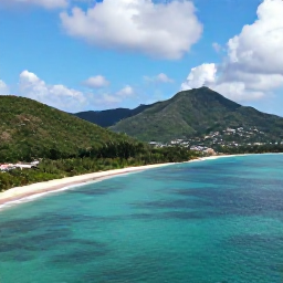 Caribbean Holidays, Antigua Adventure Holidays, Aerial view of Antigua&rsquo;s turquoise coastline, green hills and bright Caribbean sunshine