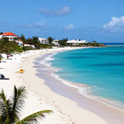 Caribbean Holidays, Antigua All Inclusive, A panoramic view of a bright turquoise Caribbean sea, white sandy beach and relaxed all-inclusive resort in Antigua