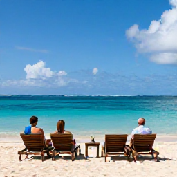 Caribbean Holidays, Antigua Couples Holidays, Couple relaxing on loungers beside turquoise Caribbean water at a peaceful Antigua beach resort