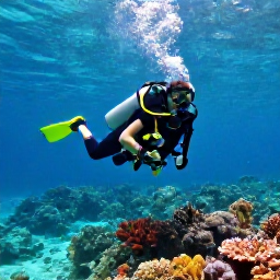 Caribbean Holidays, Antigua Diving August, Scuba diver exploring a colourful coral reef in clear turquoise water off Antigua