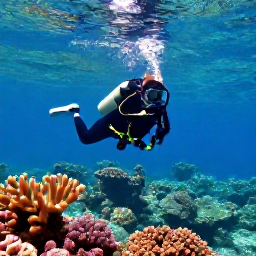 Caribbean Holidays, Antigua Diving, Scuba divers exploring a colourful coral reef in clear turquoise water off Antigua