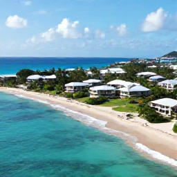 Caribbean Holidays, Antigua February Holidays, Aerial view of Antigua&rsquo;s turquoise Caribbean coastline, white sandy beaches and relaxed adults-only resort in warm February sunshine