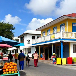 Caribbean Holidays, Antigua Instagram Hotspots, Colourful local market scene in St John&rsquo;s, Antigua, fresh tropical fruit, painted buildings and friendly island atmosphere