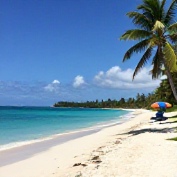Caribbean Holidays, Antigua Instagram Spots, A quiet stretch of white sand at Pigeon Point Beach in Antigua, with turquoise water, palm trees and colourful beach umbrellas