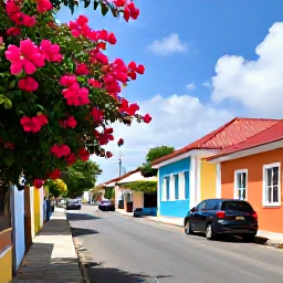 Caribbean Holidays, Antigua Instagram Spots, Colourful Antigua street scene with tropical flowers, local architecture and a friendly island atmosphere in July