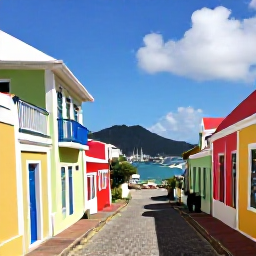 Caribbean Holidays, Antigua Instagram Spots, Colourful historic buildings and cobbled streets in Nelson's Dockyard, Antigua, with yachts in the harbour