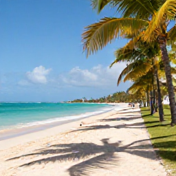 Caribbean Holidays, Antigua January Holidays, Quiet Antiguan beach with turquoise water, a shaded palm-lined path and visitors enjoying a peaceful January afternoon