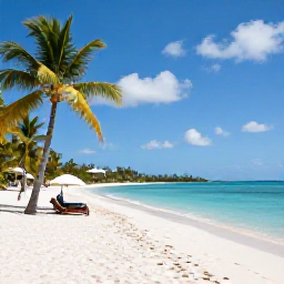 Caribbean Holidays, Antigua June Holidays, A sunny Antigua beach in June with calm turquoise sea, white sand, palm trees and a relaxed all-inclusive resort atmosphere