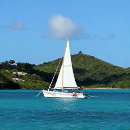 Caribbean Holidays, Antigua Luxury Holidays, Couple sailing along Antigua's coastline in January, traditional yacht, sunny sky, turquoise water and green hills