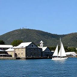 Caribbean Holidays, Antigua Luxury July, Historic Nelson's Dockyard in Antigua during a sunny July day, restored stone buildings, sailing boats and green hills