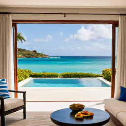 Caribbean Holidays, Antigua Luxury November, Elegant Antigua hotel suite with private terrace, plunge pool, ocean view and stylish Caribbean decor