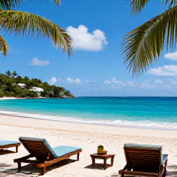 Caribbean Holidays, Antigua Luxury November, Luxury beachfront resort on Antigua with turquoise sea, white sand, sun loungers and gentle November sunshine