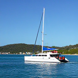 Caribbean Holidays, Antigua March Holidays, Visitors sailing along the Antiguan coast in bright March sunshine, with a catamaran, calm turquoise water and green island scenery