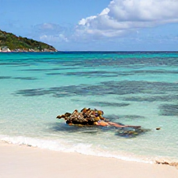 Caribbean Holidays, Antigua Nature Holidays, A calm Antigua cove with snorkellers viewing colourful fish above a coral reef, surrounded by clear water and a sandy beach