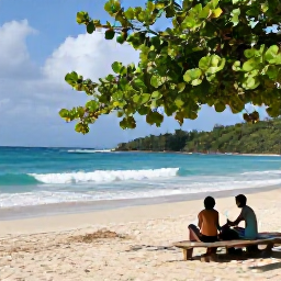 Caribbean Holidays, Antigua Nature Holidays, A peaceful Antigua beach with gentle waves, a shaded picnic spot and travellers enjoying a relaxed October afternoon