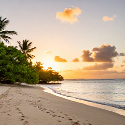 Caribbean Holidays, Antigua Nature Holidays, A quiet Antigua beach at sunset with mangroves, pale sand and calm sea, showing a relaxed eco-friendly island atmosphere