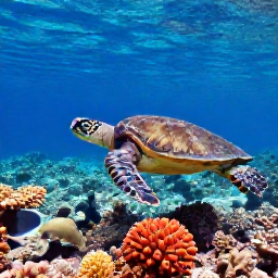 Caribbean Holidays, Antigua Nature Holidays, A sea turtle swimming above a bright coral reef in clear Antigua waters, with snorkellers exploring nearby