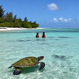 Caribbean Holidays, Antigua Nature Holidays, Green sea turtles and clear shallow water beside a quiet Antigua beach, with snorkellers exploring a healthy reef