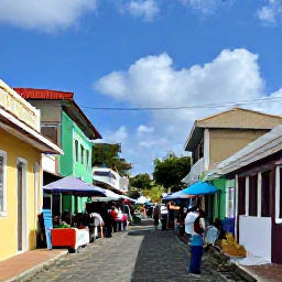 Caribbean Holidays, Antigua October Festivals, Historic St John's Antigua street scene with colourful buildings, market stalls and people exploring local culture
