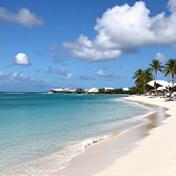 Caribbean Holidays, Antigua October Holidays, A sunny Antigua beach in October with calm turquoise water, white sand, palm trees and a relaxed all-inclusive resort atmosphere