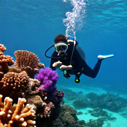 Caribbean Holidays, Antigua Scuba Diving, A diver exploring a colourful coral reef in clear turquoise water off Antigua in June