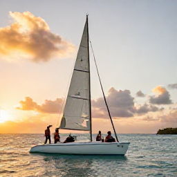 Caribbean Holidays, Antigua Solo Holidays, A friendly group of solo travellers enjoying a sunset sailing trip off the coast of Antigua