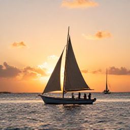 Caribbean Holidays, Antigua Solo Holidays, A small sailing boat at sunset off the coast of Antigua with solo travellers enjoying the sea